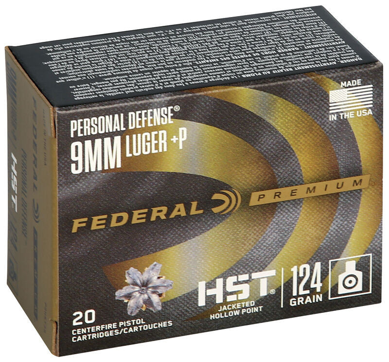 BALA FEDERAL PERSONAL DEFENSE HST - 9MM. +P - 124 GRAINS - JHP (3)