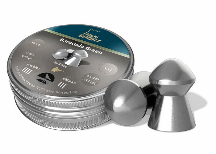 BALINES H&N SPORT BARRACUDA GREEN CAL.4.5mm (300ud)