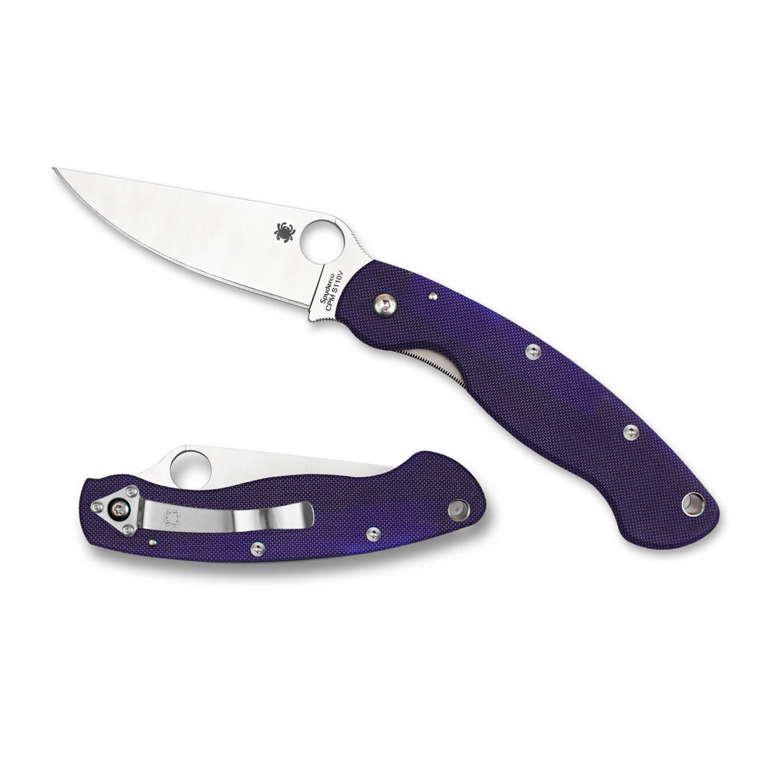 NAVAJA SPYDERCO MILITARY G-10 DARK BLUE (1)