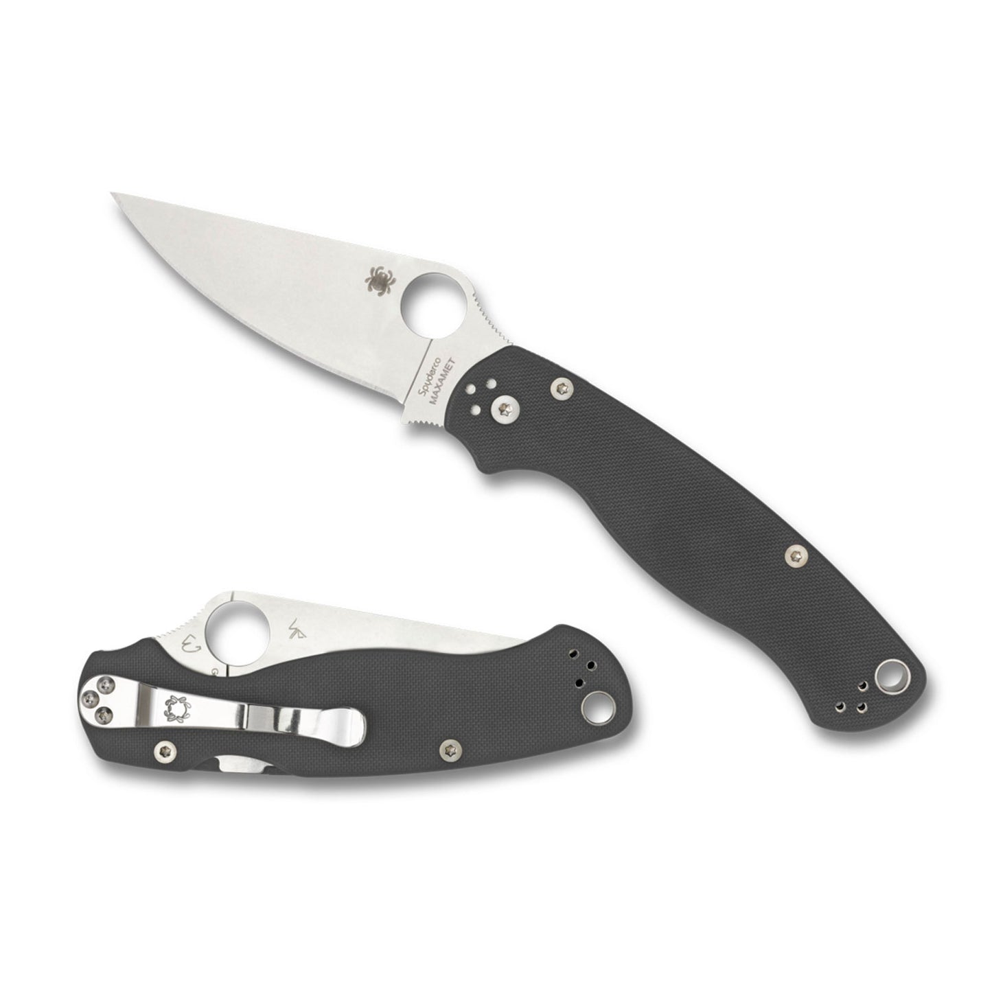NAVAJA SPYDERCO PARA MILITARY 2 G-10 DARK GRAY MAXAMET (1)