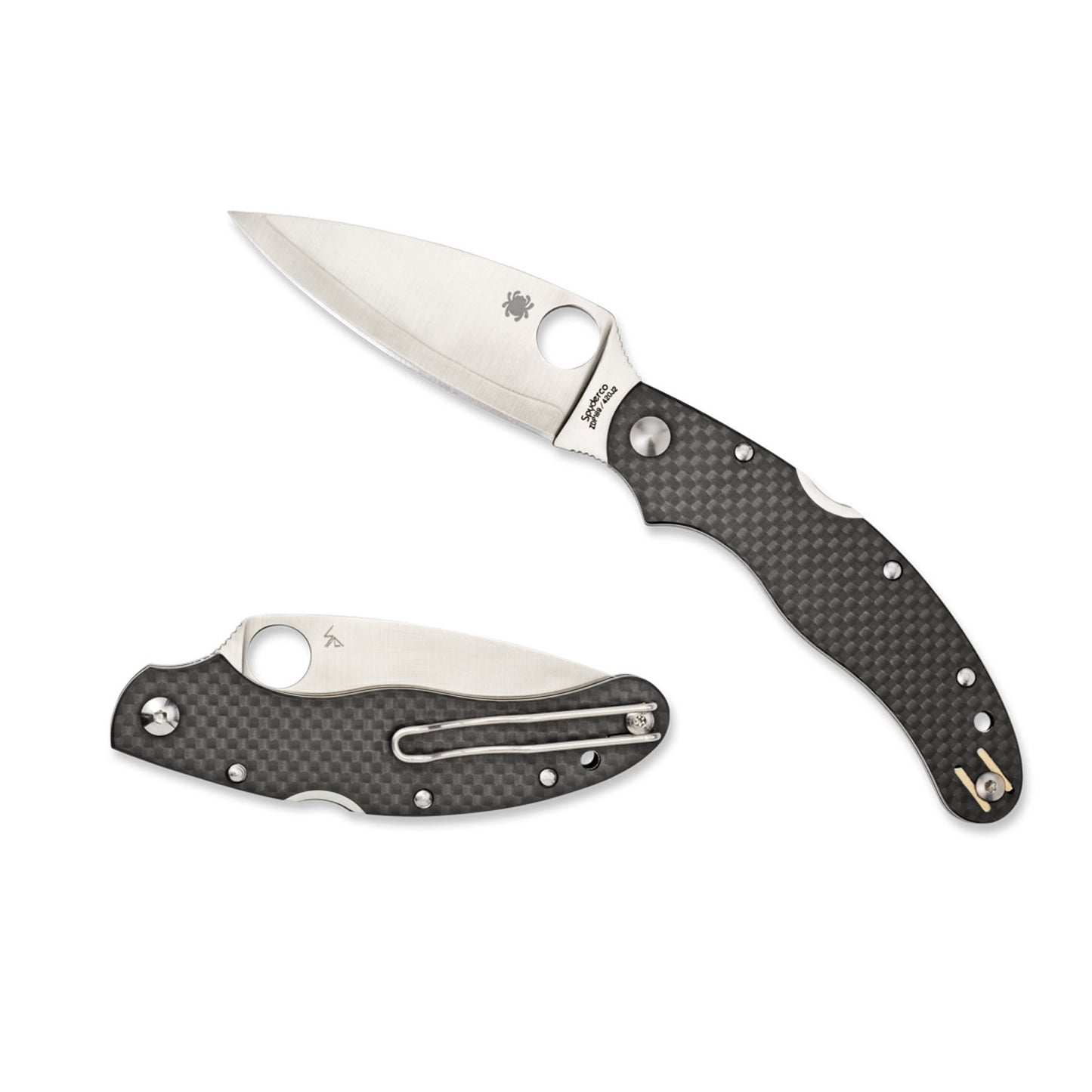 NAVAJA SPYDERCO CALY 3.5 CARBON FIBER ZDP 189 (1)
