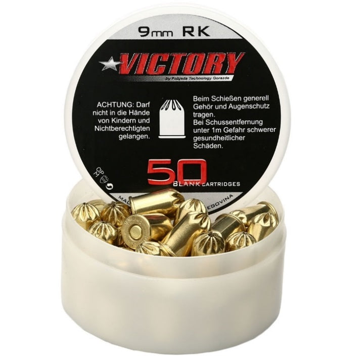 MUNICIÓN FOGUEO VICTORY REVOLVER 50 UDS. 9 MM R.K.