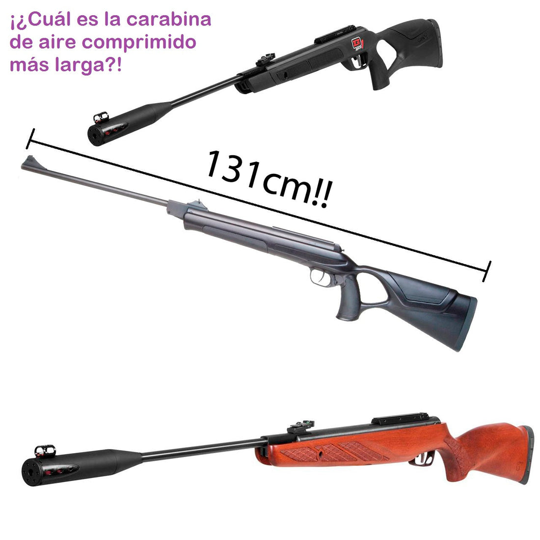 ¿Cúal es la carabina de aire comprimido más larga?