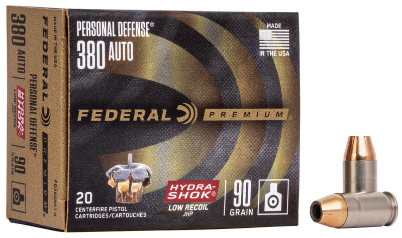 BALA FEDERAL Personal Defense Hydra-Shok Low Recoil - 9mm. corto - 90 grains - JHP