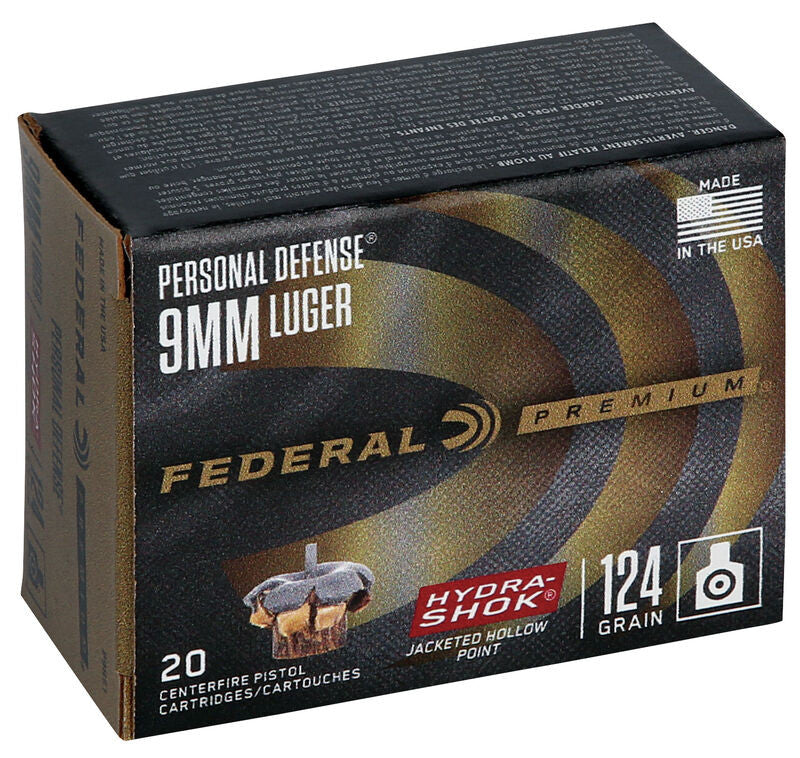 BALA FEDERAL Personal Defense Hydra-Shok - 9mm. Para. - 124 grains - JHP (2)