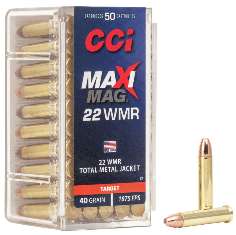 MUNICIÓN CCI MAXI-MAG - .22 WMR - 40 GRAINS - TMJ & .22 WMR 40 GRAINS TMJ