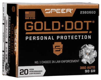BALAS SPEER GOLD DOT - 9MM. CORTO - 90 GRAINS - GDHP