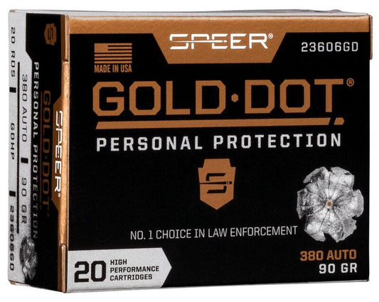 BALAS SPEER GOLD DOT - 9MM. CORTO - 90 GRAINS - GDHP