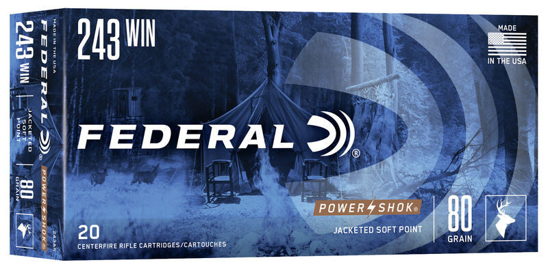 BALA FEDERAL Power-Shok - 243 Win. - 80 grains - SP & 243 Win. - 80 grains - SP