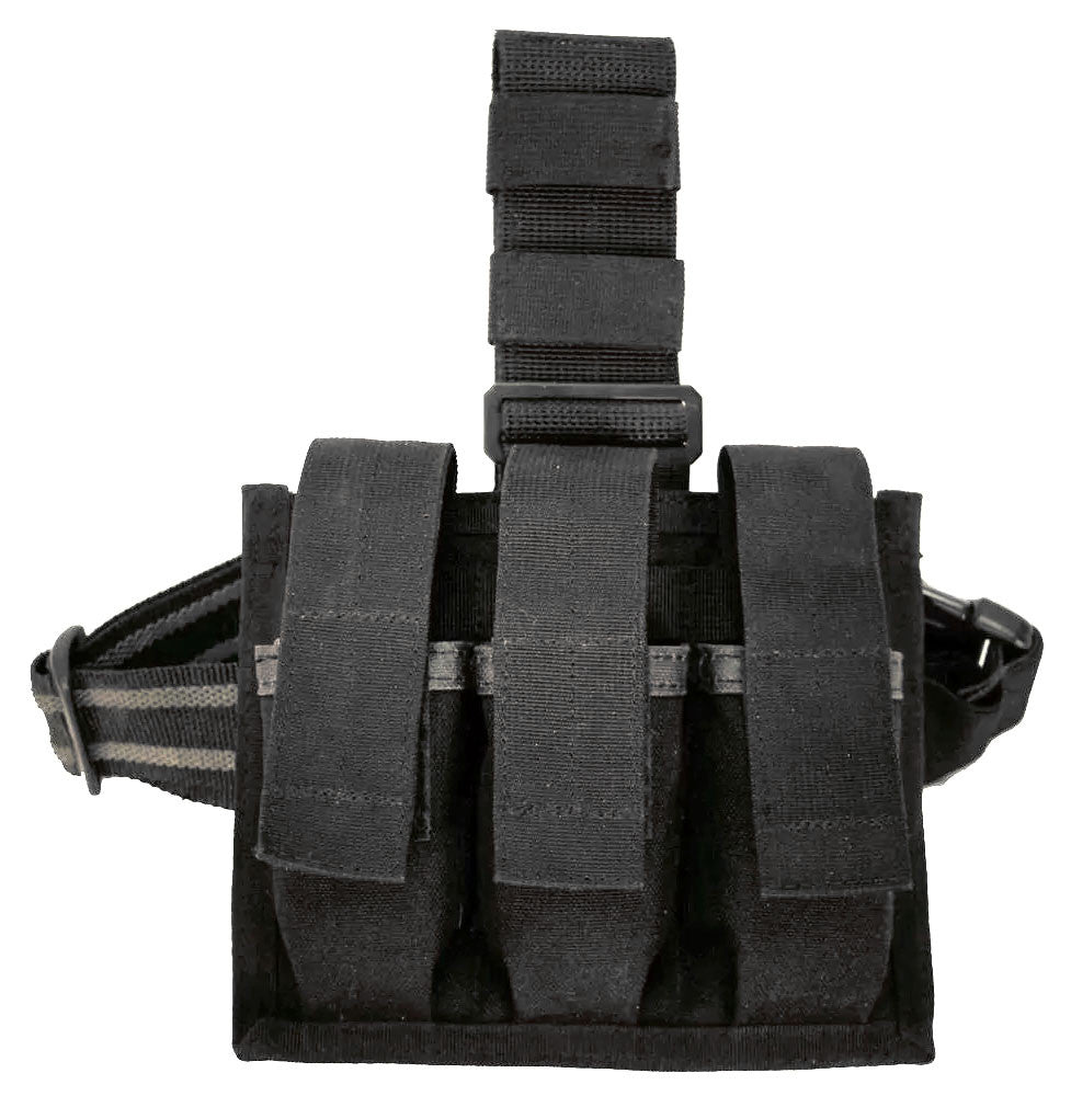 FUNDA DE MUSLO BLACKHAWK OMEGA 3 CARGADORES CON TALONFLEX & Black