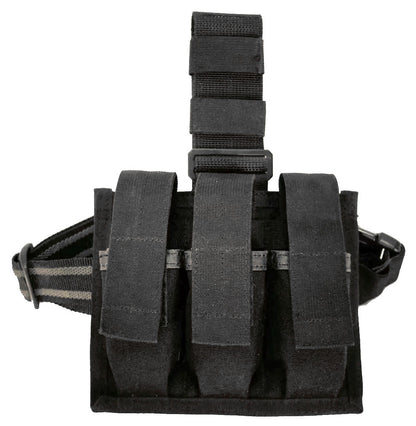 FUNDA DE MUSLO BLACKHAWK OMEGA 3 CARGADORES CON TALONFLEX & Black