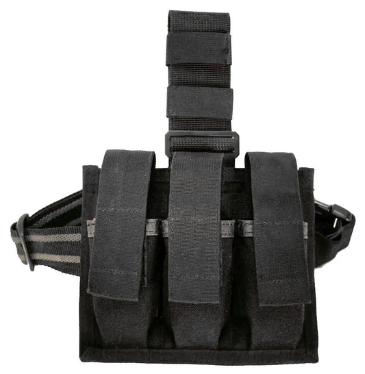 FUNDA DE MUSLO BLACKHAWK OMEGA 3 CARGADORES CON TALONFLEX & Black