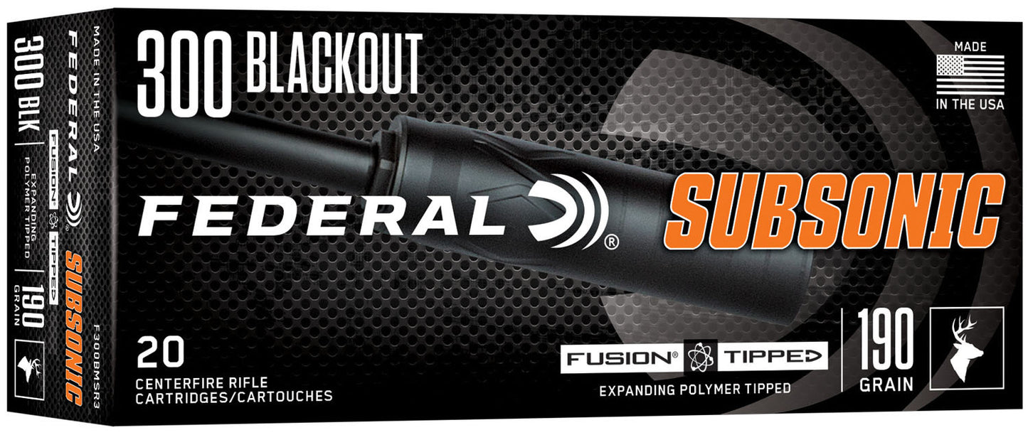 BALA FEDERAL SUBSONIC FUSION TIPPED - 300 AAC BLK - 190 GRAINS