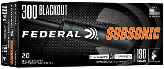 BALA FEDERAL SUBSONIC FUSION TIPPED - 300 AAC BLK - 190 GRAINS