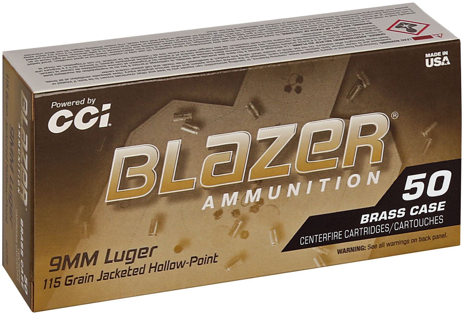 BALAS  CCI BLAZER BRASS  - 9MM. - 115 GRAINS - JHP