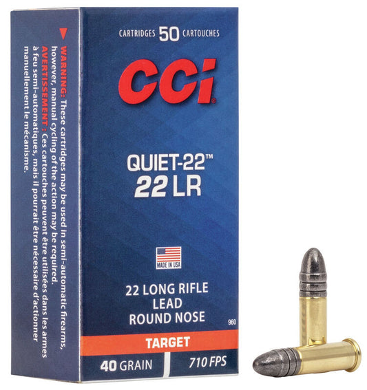 MUNICIÓN CCI QUIET-22 - .22 LR - 40 GRAINS - LRN & .22 LR 40 GRAINS LRN