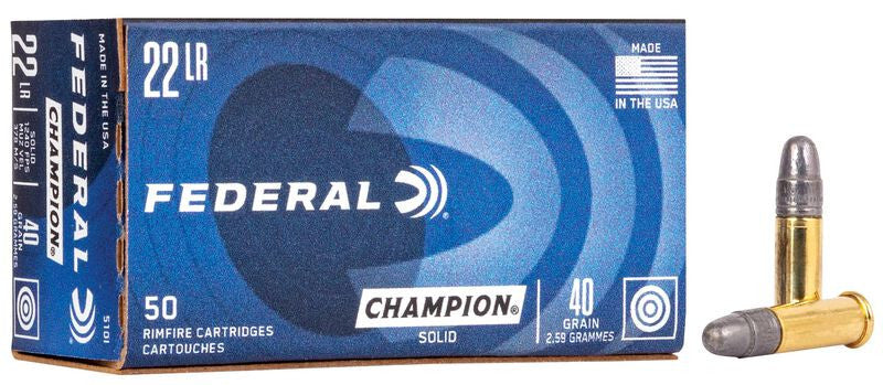 BALA FEDERAL Champion Training - ALTA VELOCIDAD - .22LR - 40 grains - LRN & .22LR - 40 grains - LRN