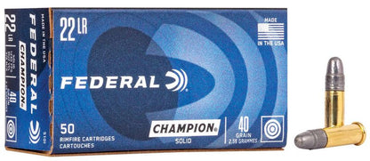 BALA FEDERAL Champion Training - ALTA VELOCIDAD - .22LR - 40 grains - LRN & .22LR - 40 grains - LRN