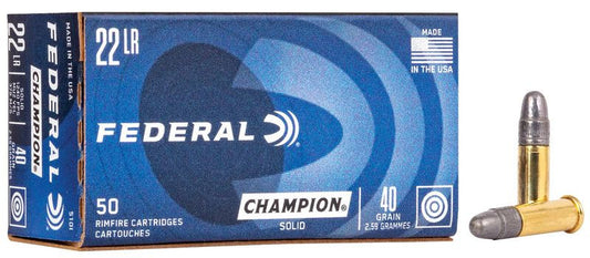 BALA FEDERAL Champion Training - ALTA VELOCIDAD - .22LR - 40 grains - LRN & .22LR - 40 grains - LRN