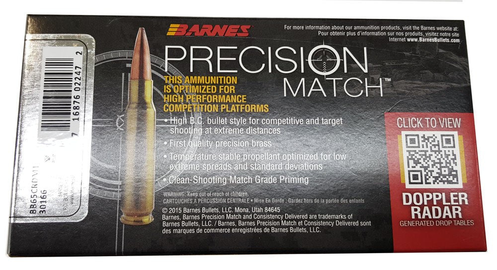 BALAS BARNES PRECISION MATCH - 6.5 CREEDMOOR - 140 GRAINS (4)
