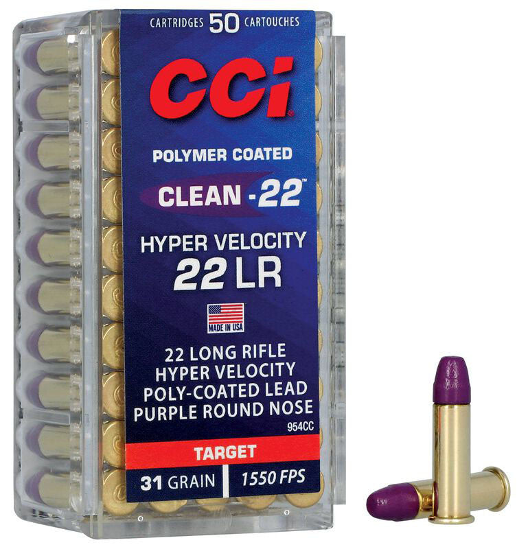 MUNICIÓN CCI CLEAN-22 HYPER VELOCITY - .22 LR - 31 GRAINS - LN