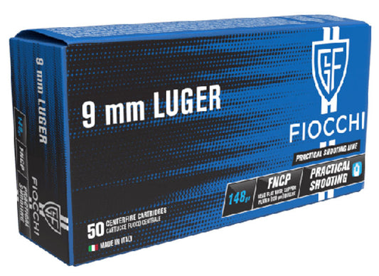MUNICIÓN FIOCCHI PRACTICAL SHOOTING - 9MM. PARA. - 148 GRAINS - PUNTA DE PLOMO