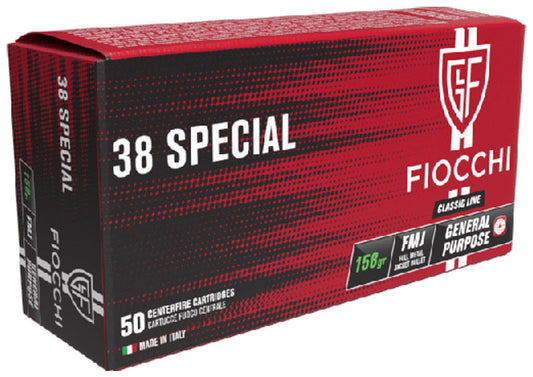MUNICIÓN FIOCCHI CLASSIC - 38 S&W SPECIAL - 158 GRAINS - PUNTA DE PLOMO