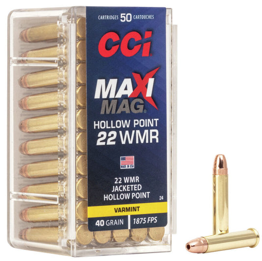 MUNICIÓN CCI MAXI-MAG - .22 WMR - 40 GRAINS - JHP & .22 WMR 40 GRAINS JHP