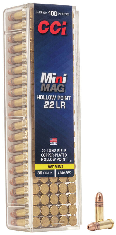 MUNICIÓN CCI MINI-MAG - .22 LR - 36 GRAINS - CPHP & .22 LR 36 GRAINS CPHP
