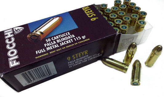 MUNICIÓN FIOCCHI - 9MM. STEYR - 115 GRAINS - FMJ & 115 grains - FMJ