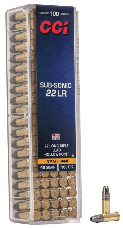 MUNICIÓN CCI SUB-SONIC - .22 LR - 40 GRAINS - LHP & .22 LR 40 GRAINS LHP