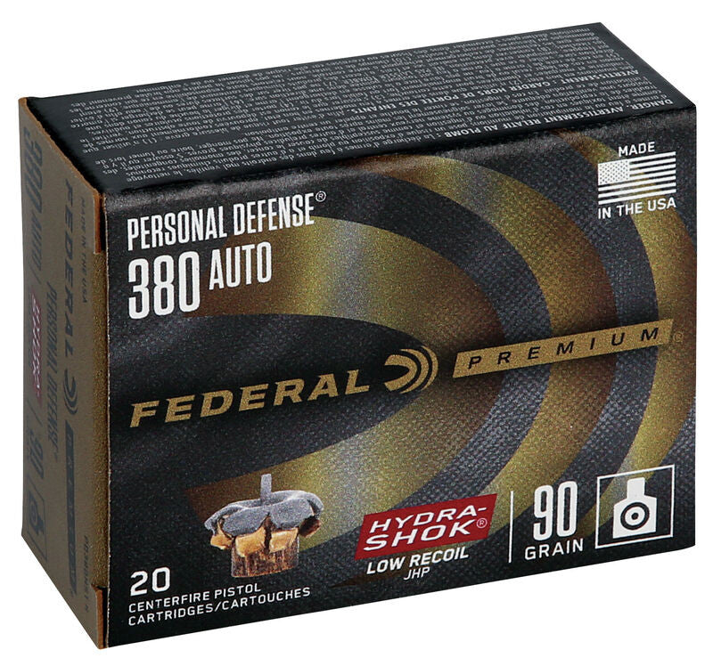 BALA FEDERAL Personal Defense Hydra-Shok Low Recoil - 9mm. corto - 90 grains - JHP (2)