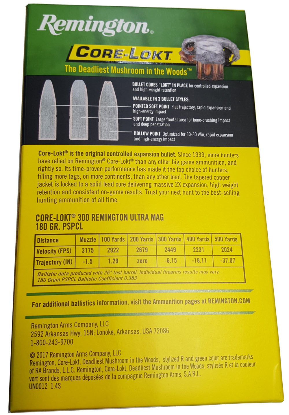 MUNICIÓN METÁLICA REMINGTON CORE-LOKT - 300 RUM (2)