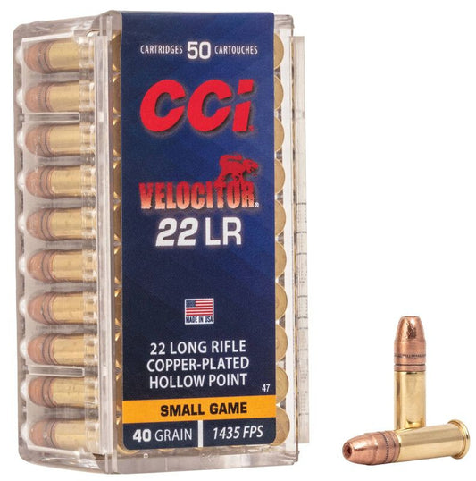 MUNICIÓN CCI VELOCITOR - .22 LR - 40 GRAINS - CPHP & .22 LR 40 GRAINS CPHP