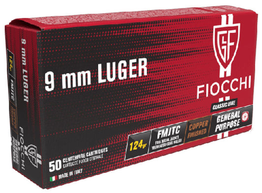 MUNICIÓN FIOCCHI CLASSIC - 9MM. PARA. - 124 GRAINS - FMJTC & 124 grains - FMJTC