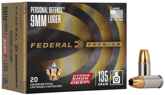 BALA PERSONAL DEFENSE HYDRA-SHOK DEEP - 9MM. - 135 GRAINS - JHP