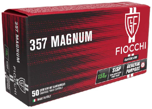 MUNICIÓN FIOCCHI CLASSIC - 357 MAGNUM - 158 GRAINS - SJSP & 158 grains - SJSP