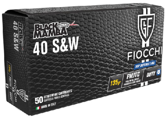 MUNICIÓN FIOCCHI TOP DEFENCE BLACK MAMBA - 40 S&W - 135 GRAINS - FMJTC & 135 grains - FMJTC