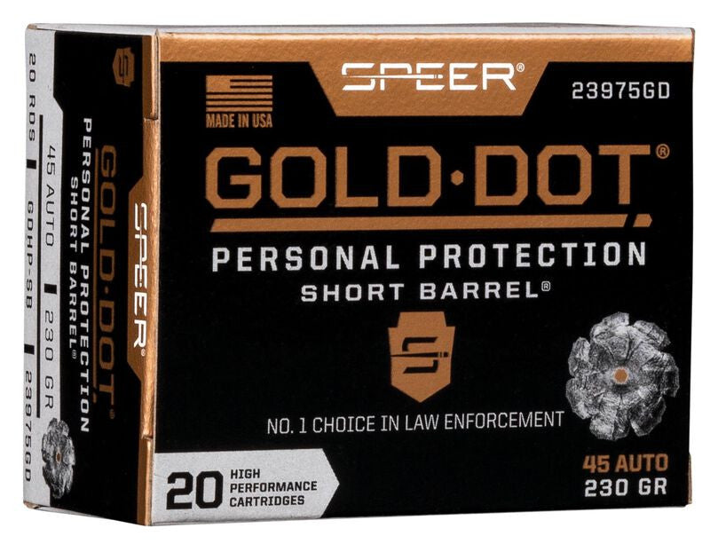 BALAS SPEER GOLD DOT SHORT BARREL - 45 ACP - 230 GRAINS - GDHP