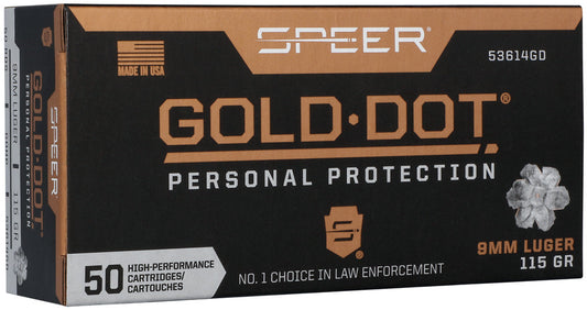 BALAS SPEER GOLD DOT - 9MM. - 115 GRAINS - GDHP