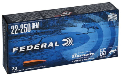 BALA FEDERAL VARMINT & PREDATOR HORNADY V-MAX - 22-250 REM. - 55 GRAINS (2)