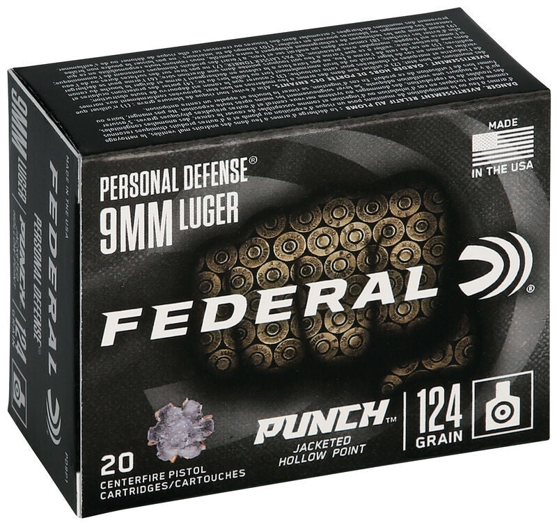BALA FEDERAL PERSONAL DEFENSE PUNCH - 9MM. PARA. - 124 GRAINS - JHP (1)