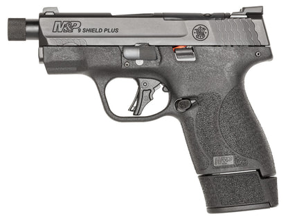 PISTOLA SMITH & WESSON M&P9 SHIELD PLUS 3.7" CAÑÓN ROSCADO & 9mm. Parabellum