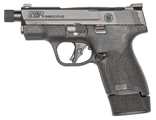 PISTOLA SMITH & WESSON M&P9 SHIELD PLUS 3.7" CAÑÓN ROSCADO & 9mm. Parabellum