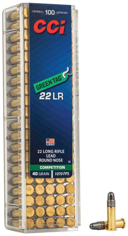 MUNICIÓN CCI GREEN TAG - .22 LR - 40 GRAINS - LRN & .22 LR 40 GRAINS LRN