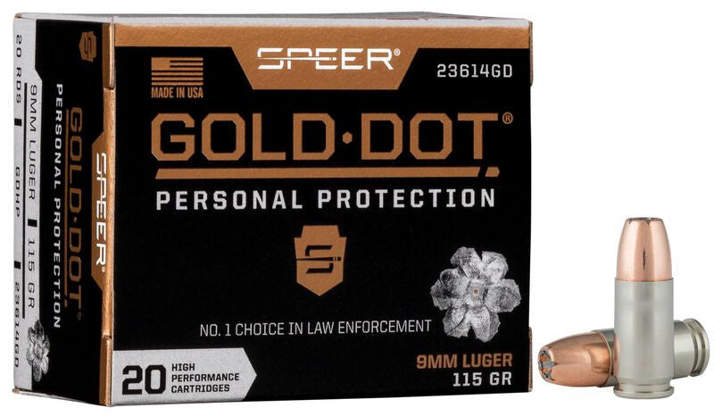 BALAS SPEER GOLD DOT - 9MM. - 115 GRAINS - GDHP