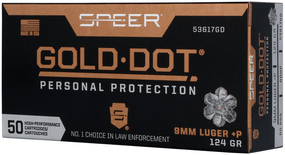 BALAS SPEER GOLD DOT - 9MM. +P - 124 GRAINS - GDHP (3)