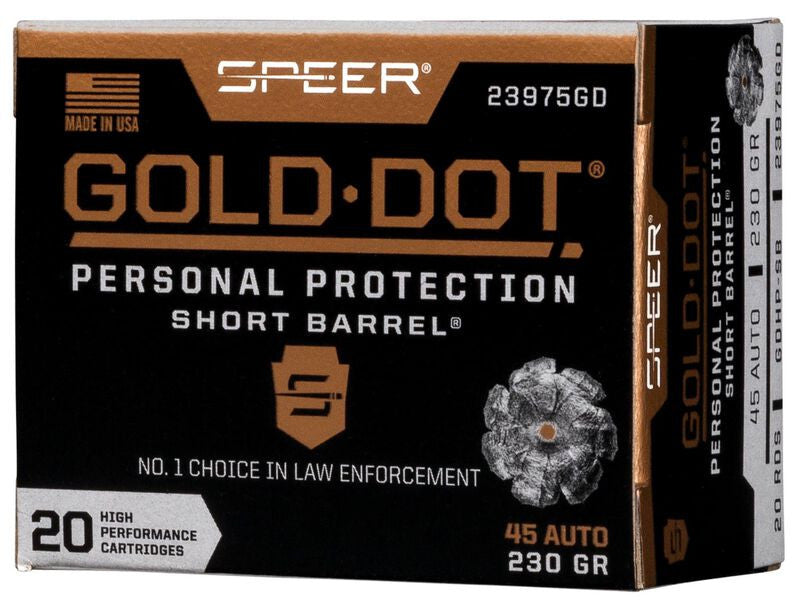 BALAS SPEER GOLD DOT SHORT BARREL - 45 ACP - 230 GRAINS - GDHP (3)