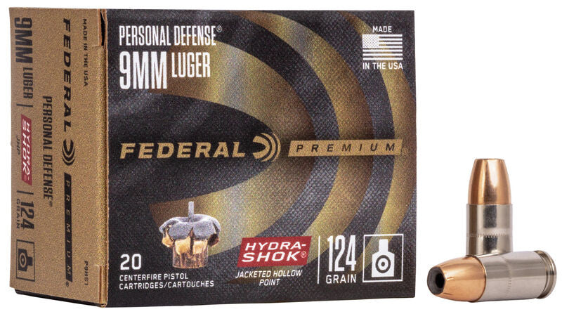 BALA FEDERAL Personal Defense Hydra-Shok - 9mm. Para. - 124 grains - JHP