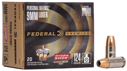 BALA FEDERAL Personal Defense Hydra-Shok - 9mm. Para. - 124 grains - JHP